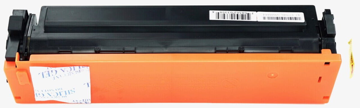 This is the back view of the Hewlett Packard 410A magenta replacement laserjet toner cartridge by NXT Premium toner
