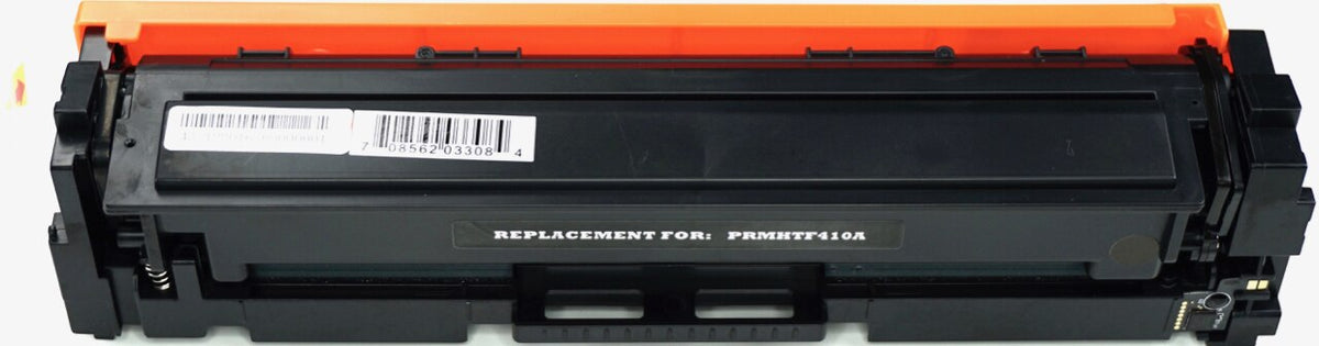 This is the front view of the Hewlett Packard 410A magenta replacement laserjet toner cartridge by NXT Premium toner