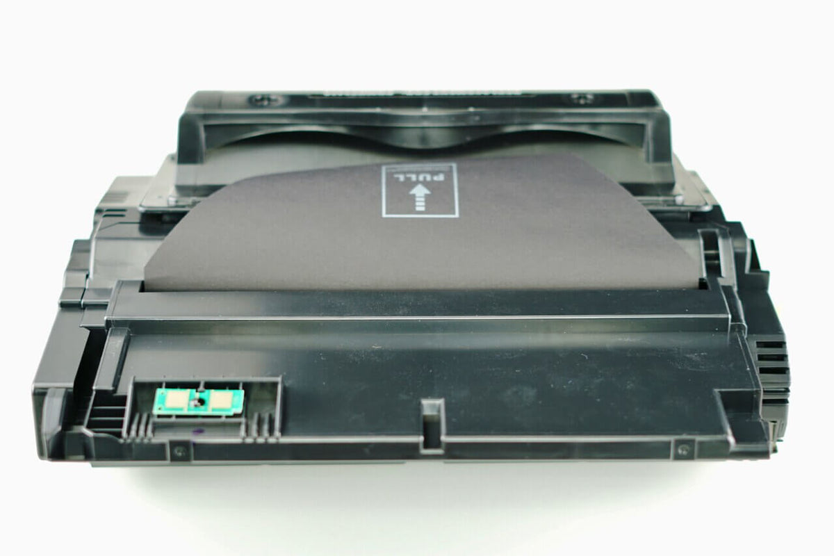This is the back view of the HP 42A replacement laserjet toner cartridge by NXT Premium toner