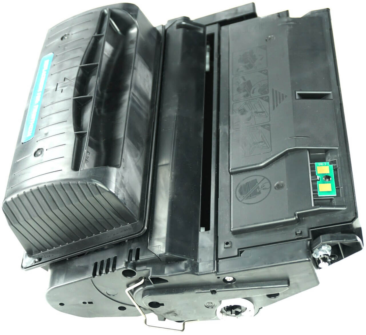 This is the left side view of the Hewlett Packard 42X MICR replacement laserjet toner cartridge by NXT Premium toner