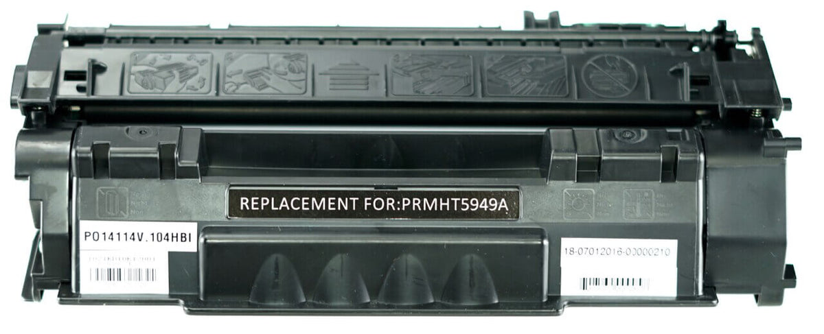 This is the second side view of the Hewlett Packard 49A replacement laserjet toner cartridge by NXT Premium toner