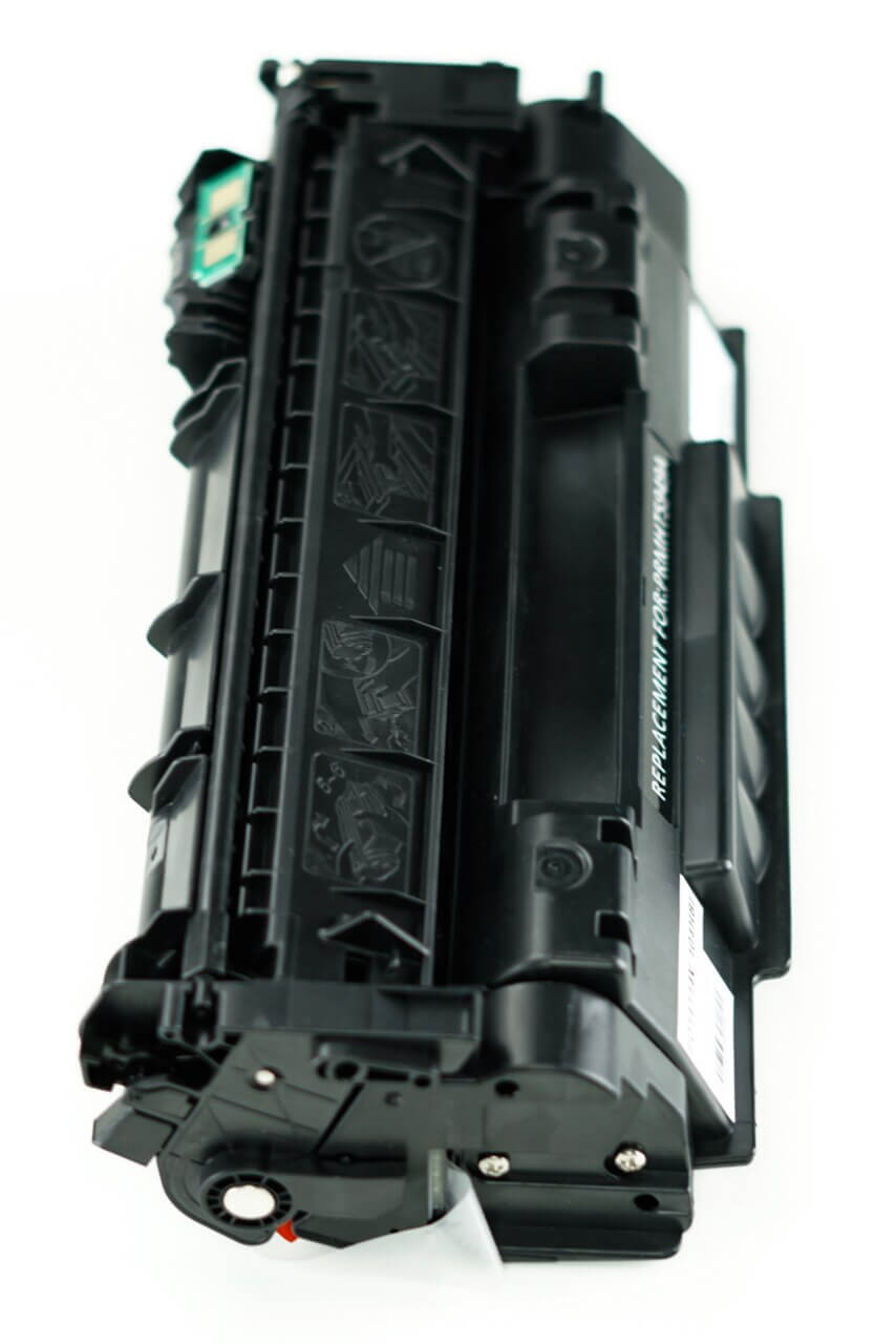 This is the back view of the Hewlett Packard 49A replacement laserjet toner cartridge by NXT Premium toner