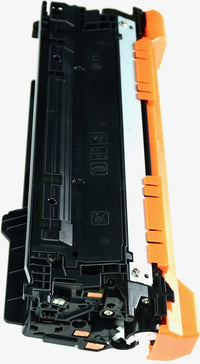 This is the right side view of the Hewlett Packard 504A black replacement laserjet toner cartridge by NXT Premium toner