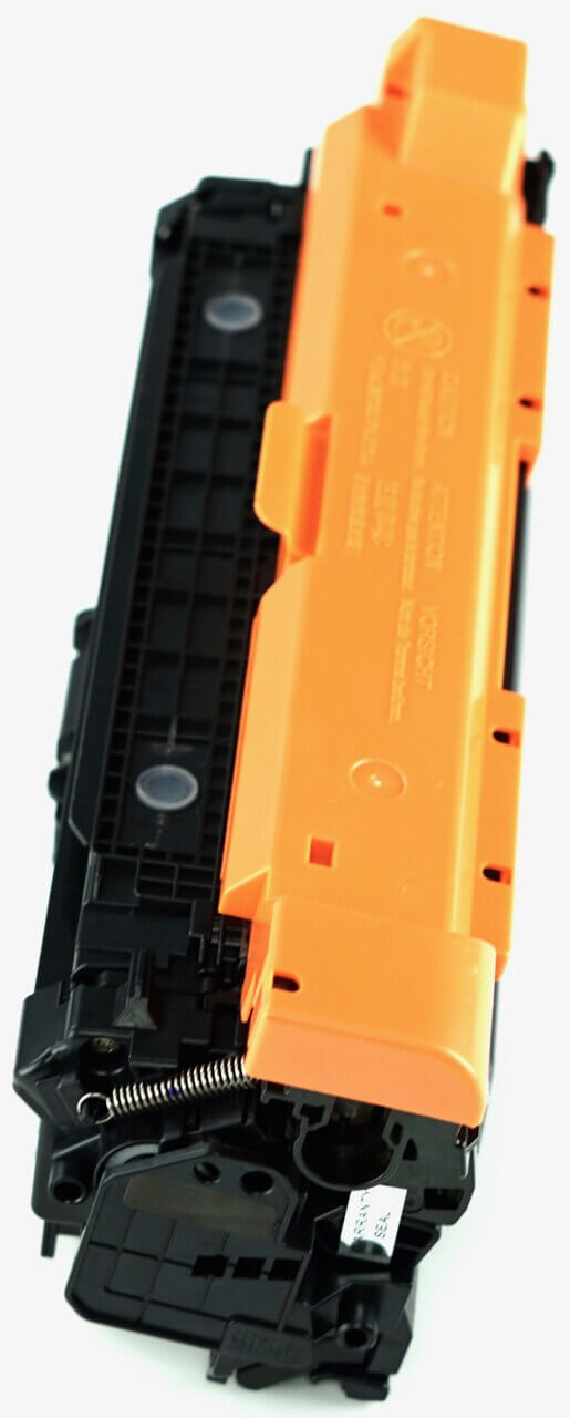This is the left side view of the Hewlett Packard 504X black replacement laserjet toner cartridge by NXT Premium toner