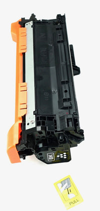 This is the second side view of the Hewlett Packard 507A black replacement laserjet toner cartridge by NXT Premium toner
