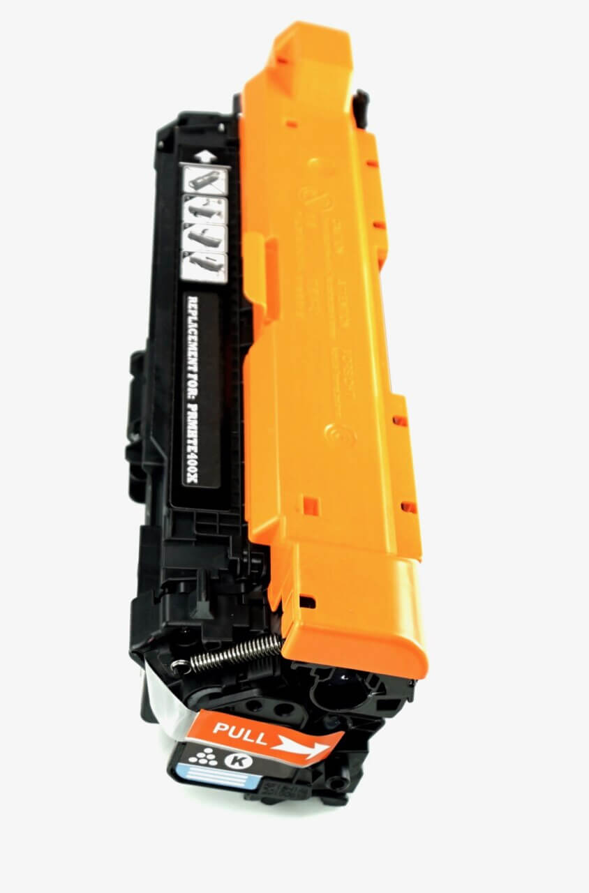 This is the second side view of the Hewlett Packard 507X Black replacement laserjet toner cartridge by NXT Premium toner