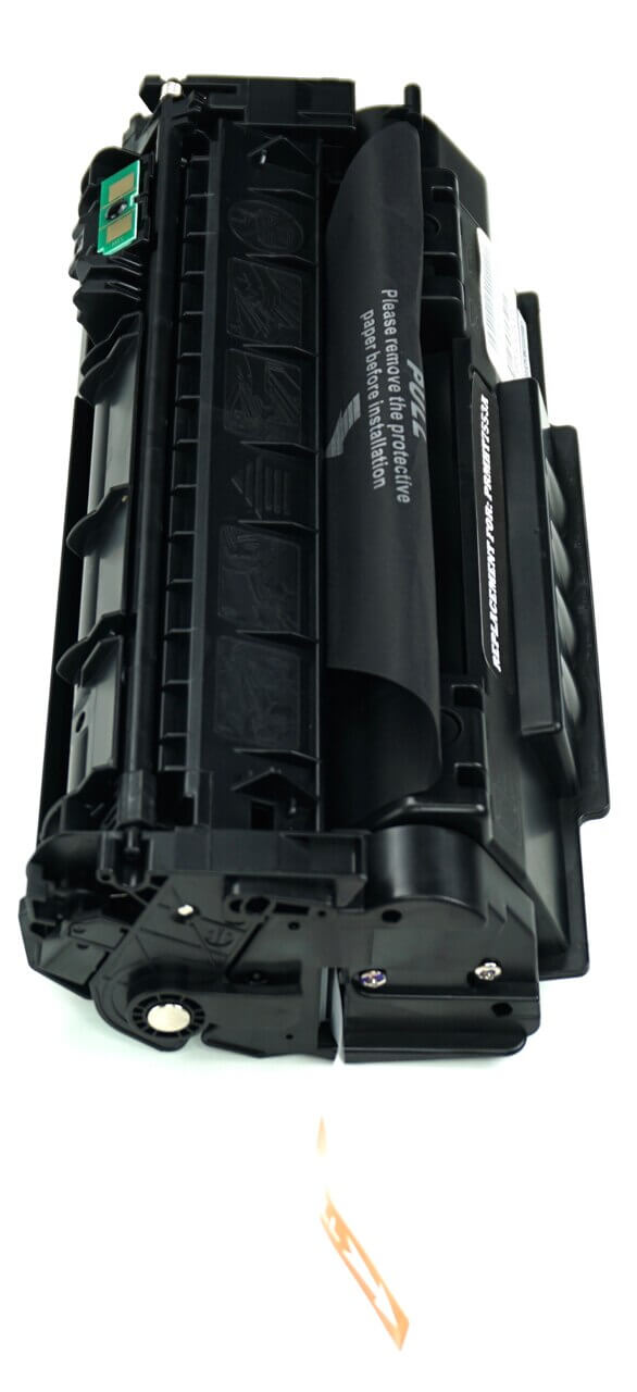 This is the second side view of the Hewlett Packard 53A black replacement laserjet toner cartridge by NXT Premium toner