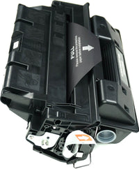 This is the right side view of the Hewlett Packard 61X black replacement laserjet toner cartridge by NXT Premium toner