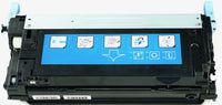 This is the back view of the Hewlett Packard 643A cyan replacement laserjet toner cartridge by NXT Premium toner
