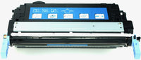 This is the front view of the Hewlett Packard 643A cyan replacement laserjet toner cartridge by NXT Premium toner