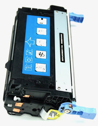 This is the second side view of the Hewlett Packard 643A black replacement laserjet toner cartridge by NXT Premium toner