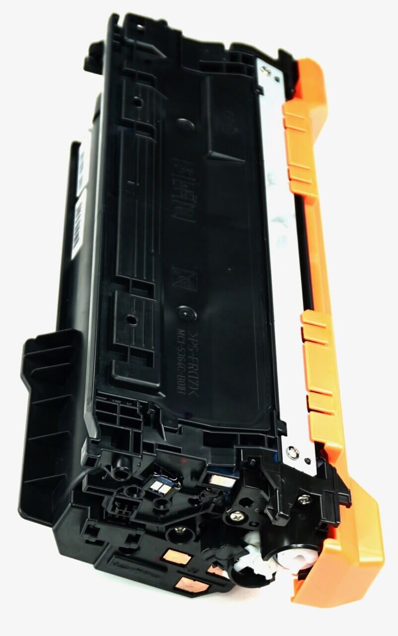 This is the left side view of the Hewlett Packard 648A cyan replacement laserjet toner cartridge by NXT Premium toner