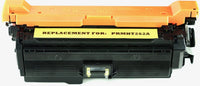 This is the front view of the Hewlett Packard 648A yellow replacement laserjet toner cartridge by NXT Premium toner