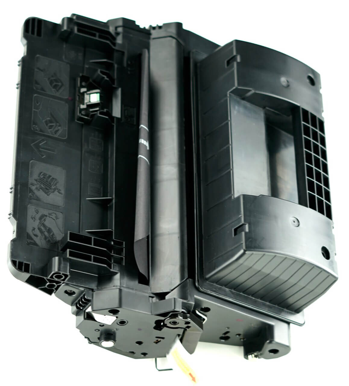 This is the second side view of the Hewlett Packard 64X black replacement laserjet toner cartridge by NXT Premium toner