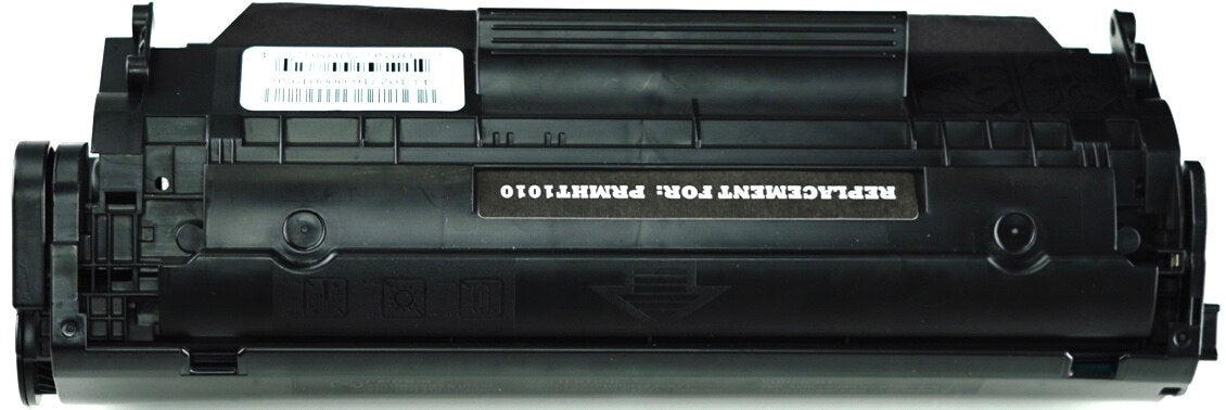 This is the back view of the HP 12A replacement laserjet toner cartridge by NXT Premium toner
