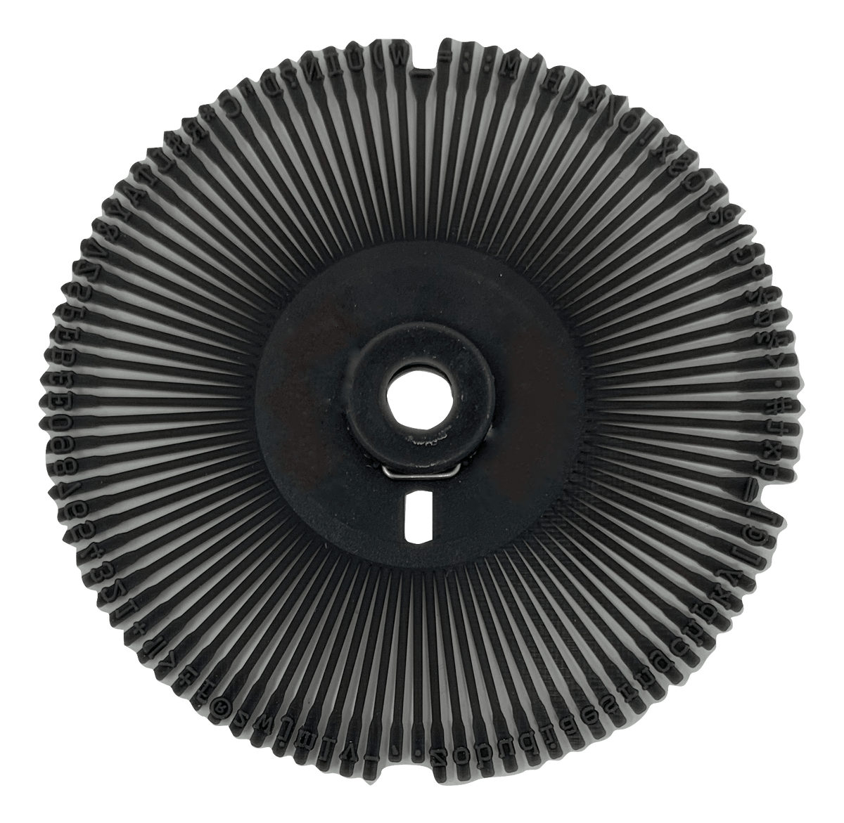 IBM Actionwriter Script 12 Printwheel by Rarotype