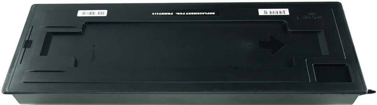 This is the back view of the Kyocera-Mita TK411 black replacement laserjet toner cartridge by NXT Premium toner