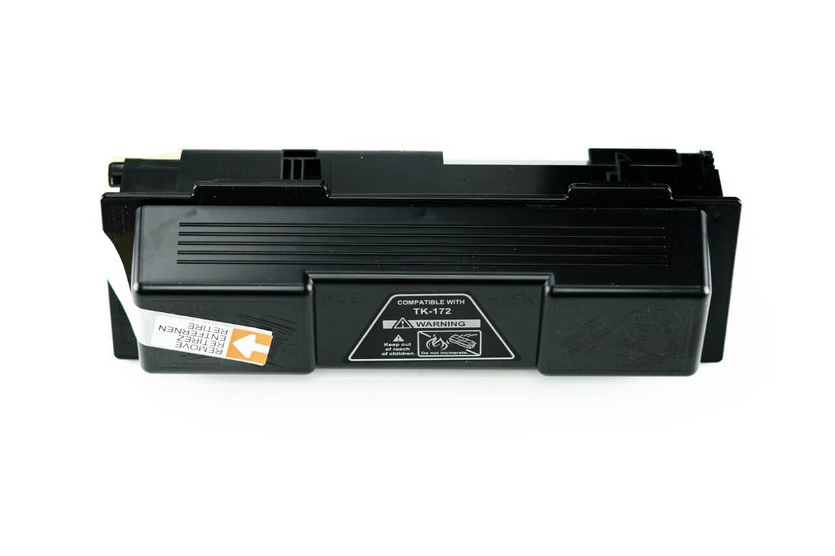 This is the back view of the Kyocera-Mita TK 172 black replacement laserjet toner cartridge by NXT Premium toner