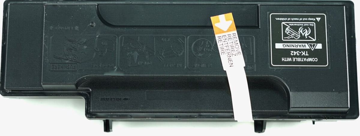 This is the back view of the Kyocera-Mita TK342 black replacement laserjet toner cartridge by NXT Premium toner