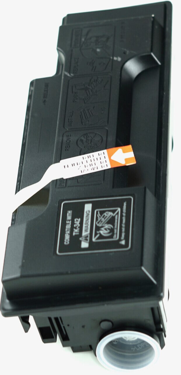 This is the left side view of the Kyocera-Mita TK342 black replacement laserjet toner cartridge by NXT Premium toner