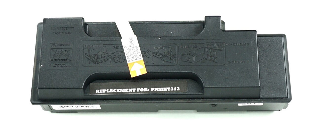 This is the front view of the Kyocera TK-312 black replacement laserjet toner cartridge by NXT Premium toner