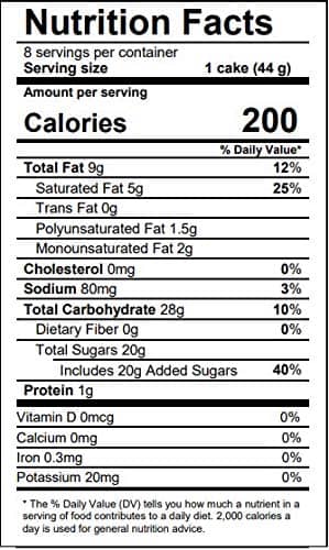 Little Debbie Birthday Cakes Nutritional Information