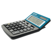 Monroe Handheld 12-Digit Calculator With Check And Correct Functionality (Blue Left)