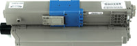 This is the back view of the Okidata 44469801 black replacement laserjet toner cartridge by NXT Premium toner