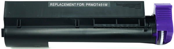 This is the front view of the Okidata 44992405 black replacement laserjet toner cartridge by NXT Premium toner