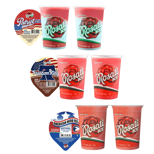 Rosati Ice 6 Pack Variety Collection (Chocolate Cherry, Cherry Marshmallow Blue Raspberry, and Strawberry Lemonade)