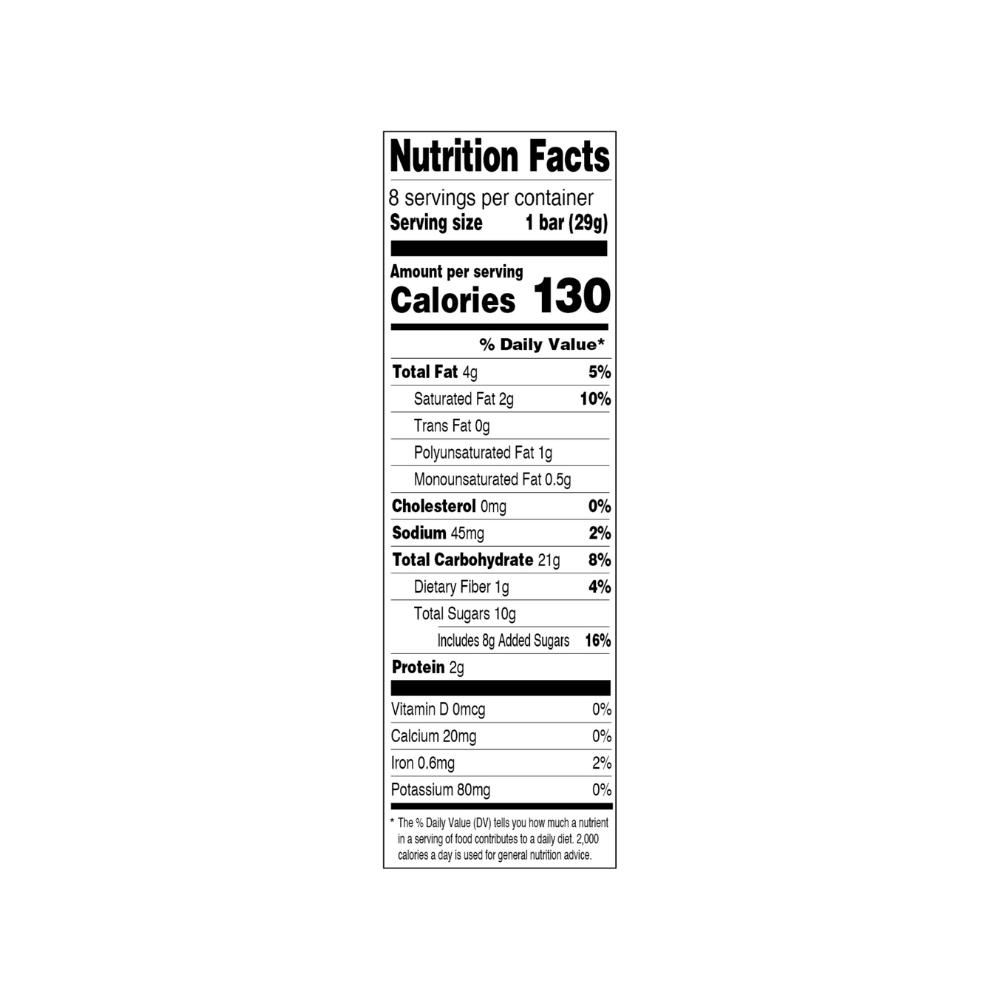 Sunbelt Bakery Oatmeal Raisin Chewy Granola Bars (Nutritional Info)