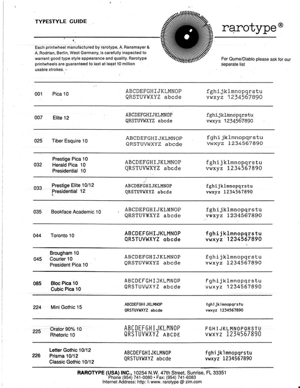 IBM Orator 10 Spanish Printwheel by Rarotype (Text Sample)