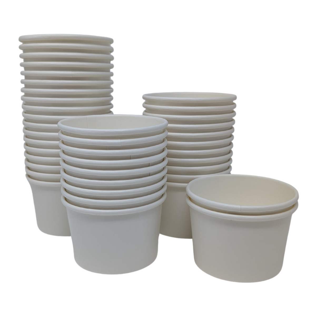 Delightful Packaging 4 Ounce Ice Cream Cups (White Cup Stacks)